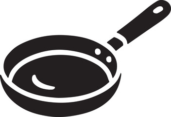 Frying pan icon silhouette vector with white background 