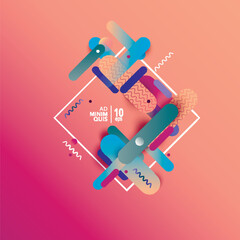 Modern abstract composition from rounded shapes. Vector design illustration