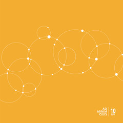 Fototapeta premium Abstract background with overlapping circles and dots. Vector science and connection concept