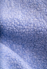 Close up of Blue Boucle Textured Wool Fabric