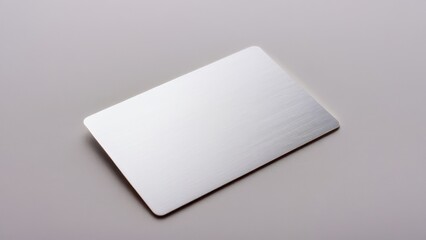 Realistic metallic card mockup on a neutral white background for presentations.
