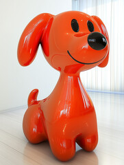 Bright party balloon dog figure isolated on the white background