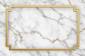 Gold frame on marble background; elegant design, website template