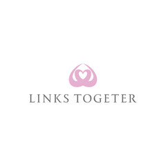 Heart links together pink logo design editable vector brand identity corporates image 
