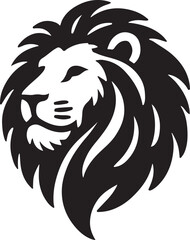 Lion icon silhouette vector with white background