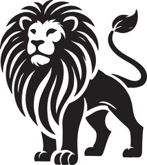 Lion icon silhouette vector with white background