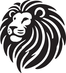 Lion icon silhouette vector with white background