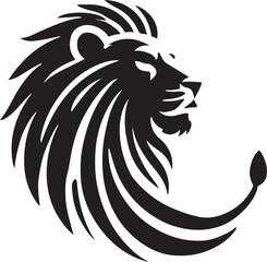 Lion icon silhouette vector with white background
