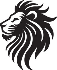 Lion icon silhouette vector with white background