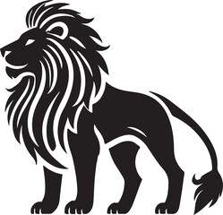 Lion icon silhouette vector with white background