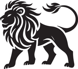 Lion icon silhouette vector with white background