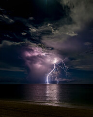 Lightning strikes off the coast of Collier County, Florida.