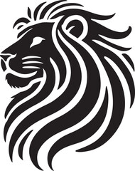 Lion icon silhouette vector with white background