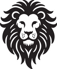 Lion icon silhouette vector with white background