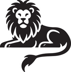 Lion icon silhouette vector with white background