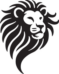 Lion icon silhouette vector with white background
