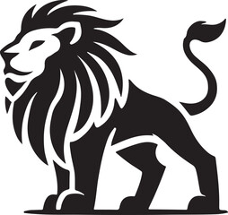 Lion icon silhouette vector with white background