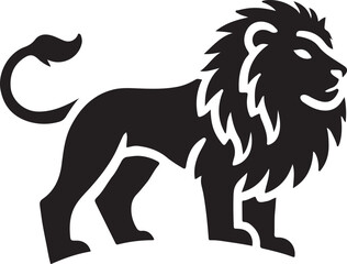 Lion icon silhouette vector with white background
