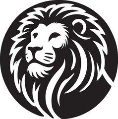 Lion icon silhouette vector with white background