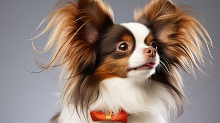 Naklejka premium A charming portrait of a playful dog, showcasing its adorable features against a clean white backdrop.