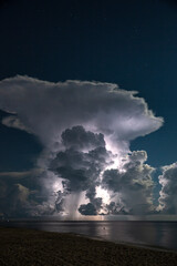 Lightning strikes off the coast of Collier County, Florida.