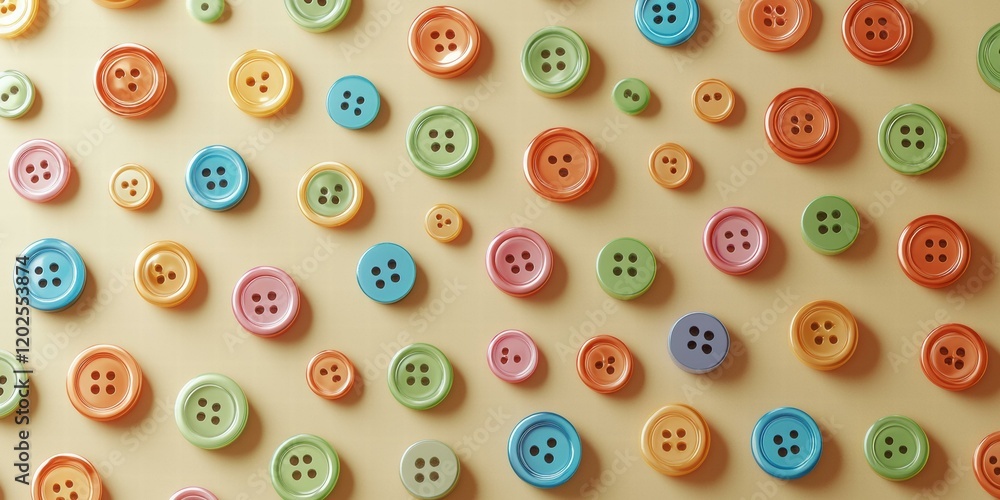 Poster colorful buttons arranged in a pattern. ai.