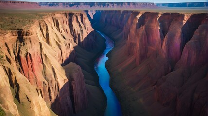Aerial View of Canyon and River