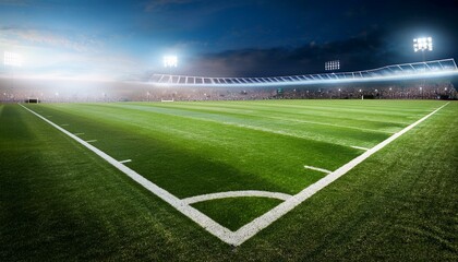 Close up low angle of a turf sports field