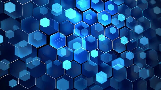 A background adorned with a mesmerizing blue hexagon pattern exudes modern elegance. Ai Generated