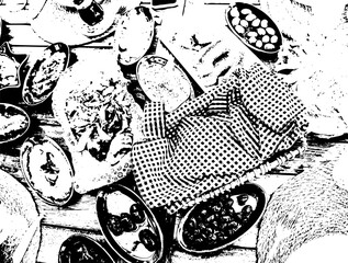 Sketch of Turkish Breakfast