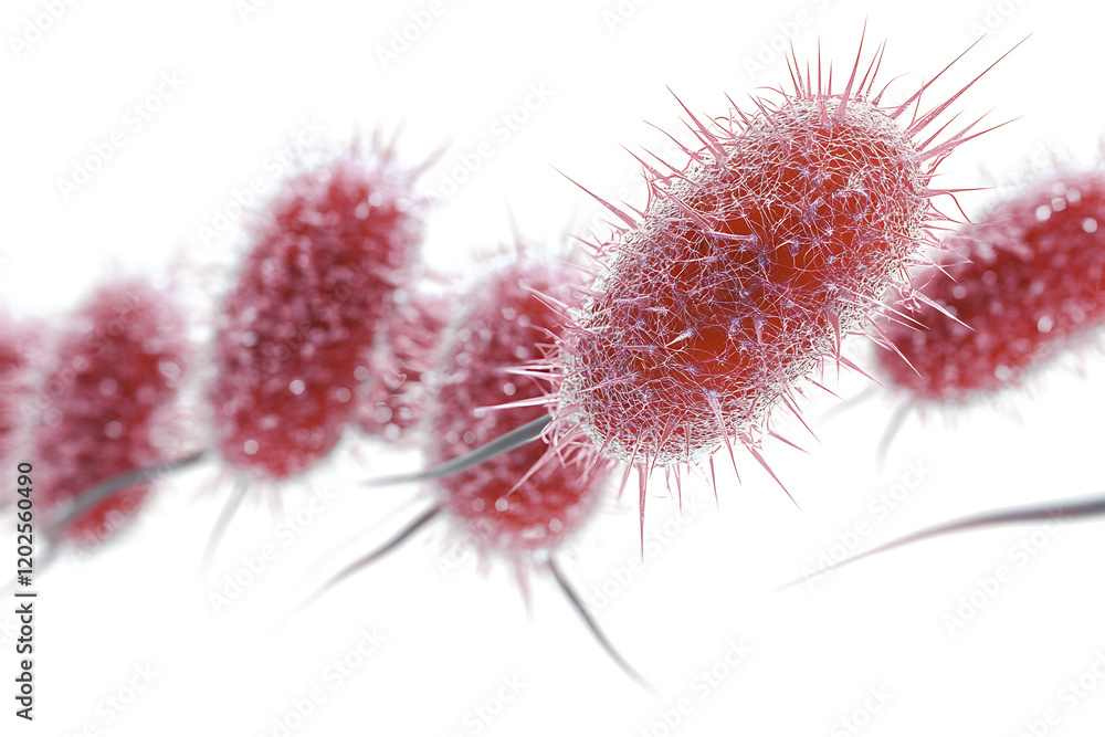 Poster viruses and bacteria isolated on a white background
