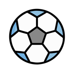 Naklejka premium Flat Vector Soccer Ball Icon for Sports and Recreation 