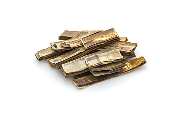 Wads of money isolated on a white background