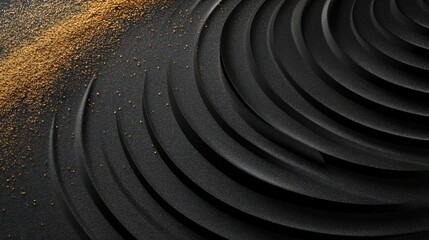 Elegant concentric circles on black background