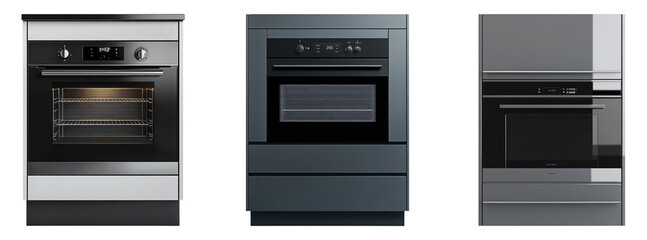 Obraz premium Modern Kitchen Ovens Isolated on Transparent Background for Use