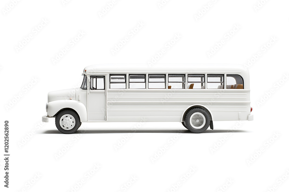Aufkleber white empty bus isolated on a white background