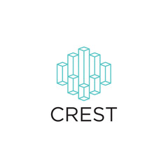 Commercial real estate logo design represents property investment and urban growth, conveying a modern, professional brand identity corporate image editable vector.