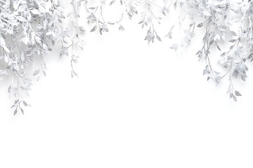 White hanging icicles frame border isolated on a white background