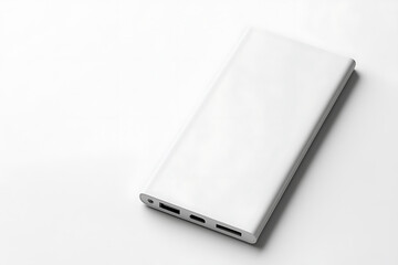 White power bank isolated on a white background