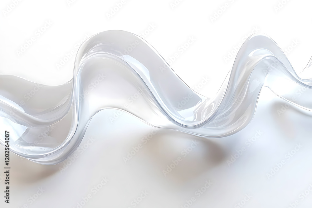 Aufkleber Wavy lines, 3d render isolated on a white background
