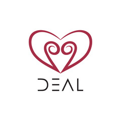 Heart motif logo design editable vector brand identity corporates image 