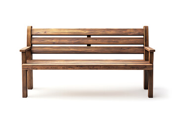 Wooden bench isolated on a white background