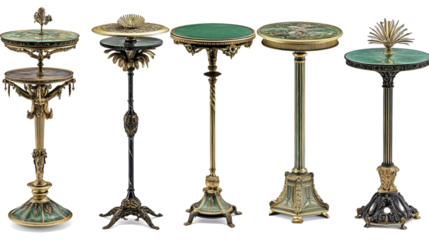 Unique Accent Tables With Intricate Designs and Colors Generative AI