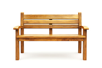 Wooden chair or wood bench isolated on a white background