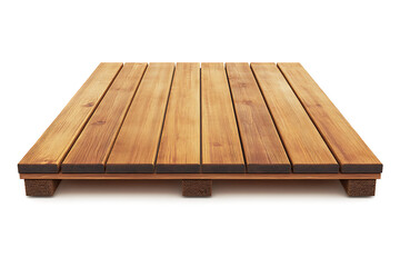 Wooden floor in warm tones isolated on a white background