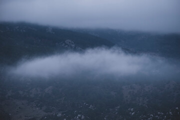 Clouds over the majestic mountain