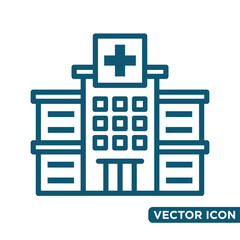 Simple Hospital Icon Design Template 