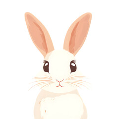 Fototapeta premium Adorable white bunny, close-up portrait, Easter greeting card