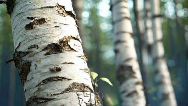 serene birch trees in a tranquil forest setting