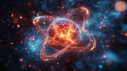 Obraz premium Exploring Atomic Energy Dynamics in the Cosmic Universe